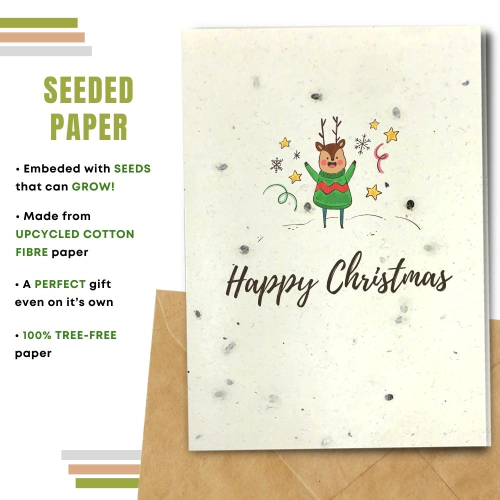 Christmas card made with seeded paper