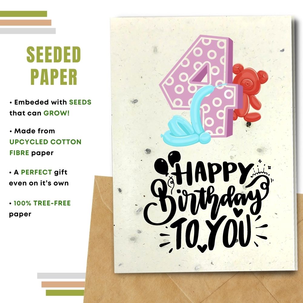  handmade birthday card made with seeded paper