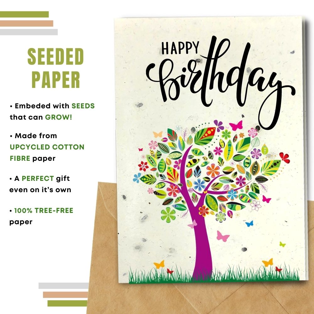  handmade birthday card made with seeded paper