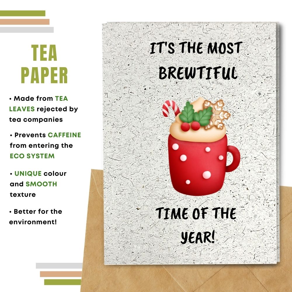 greeting card made with tea paper