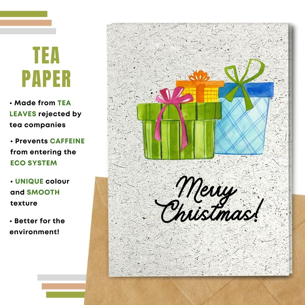 Christmas card made with tea paper