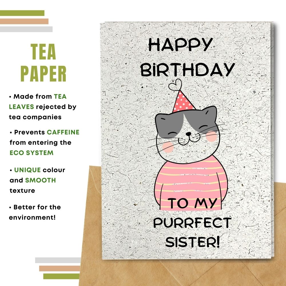handmade birthday card made with tea paper