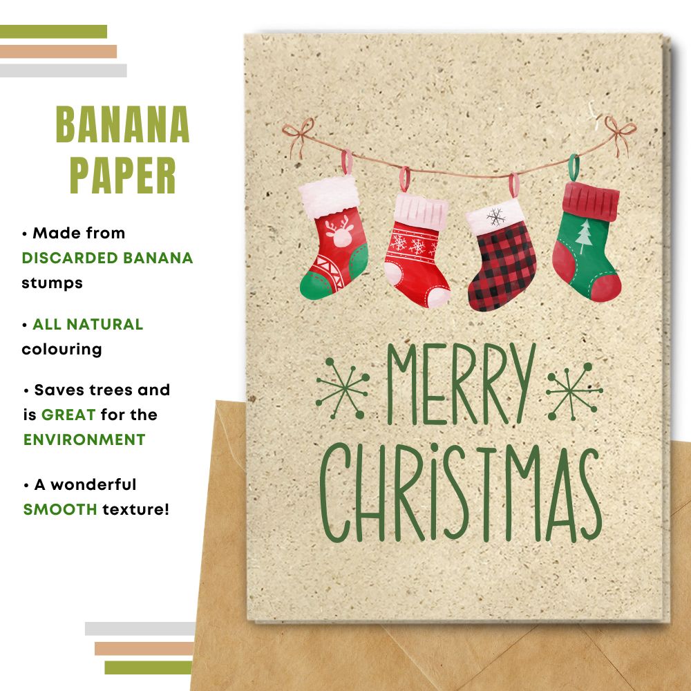 Christmas card made with banana paper