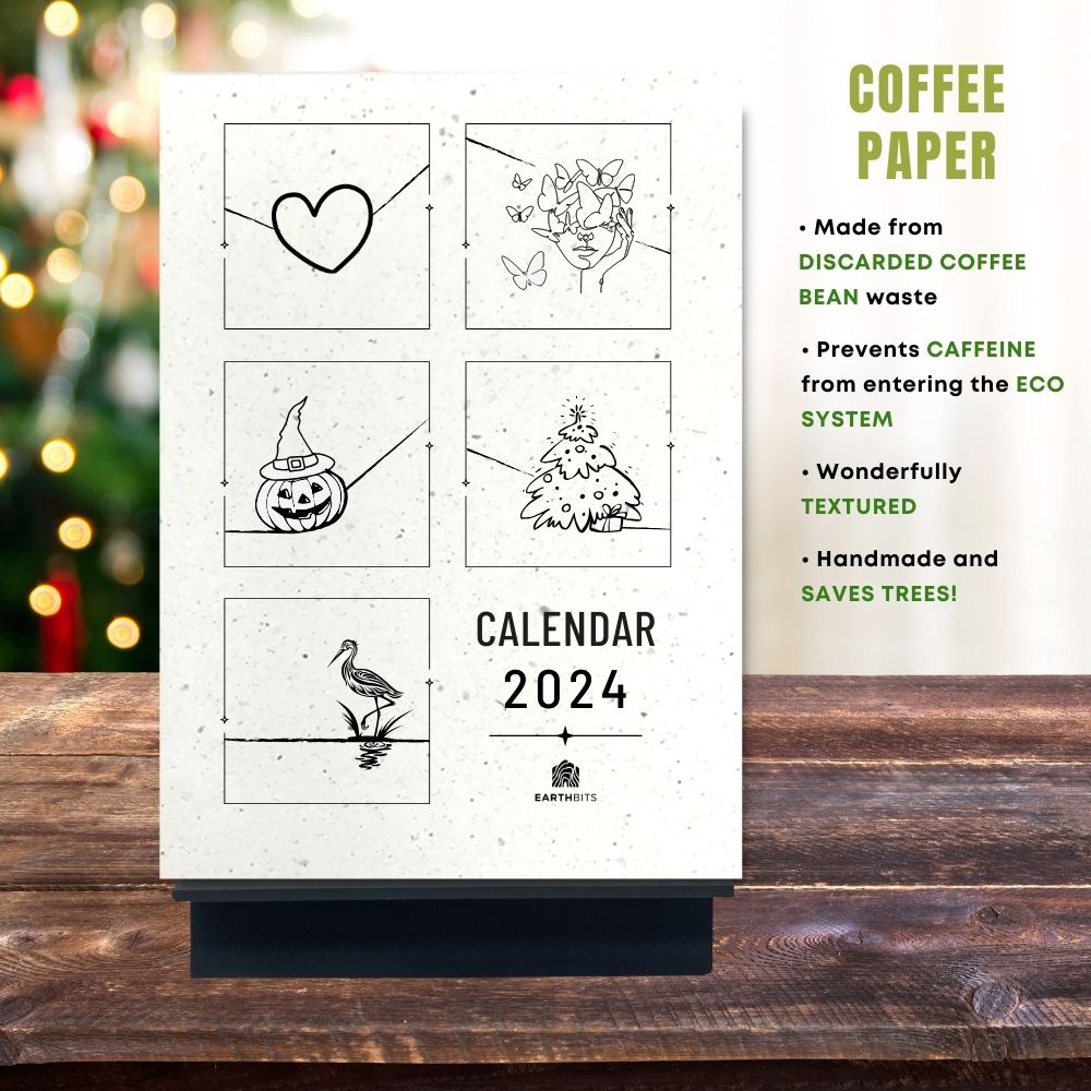 Handmade Eco Friendly Calendars for 2024, Black and White Design