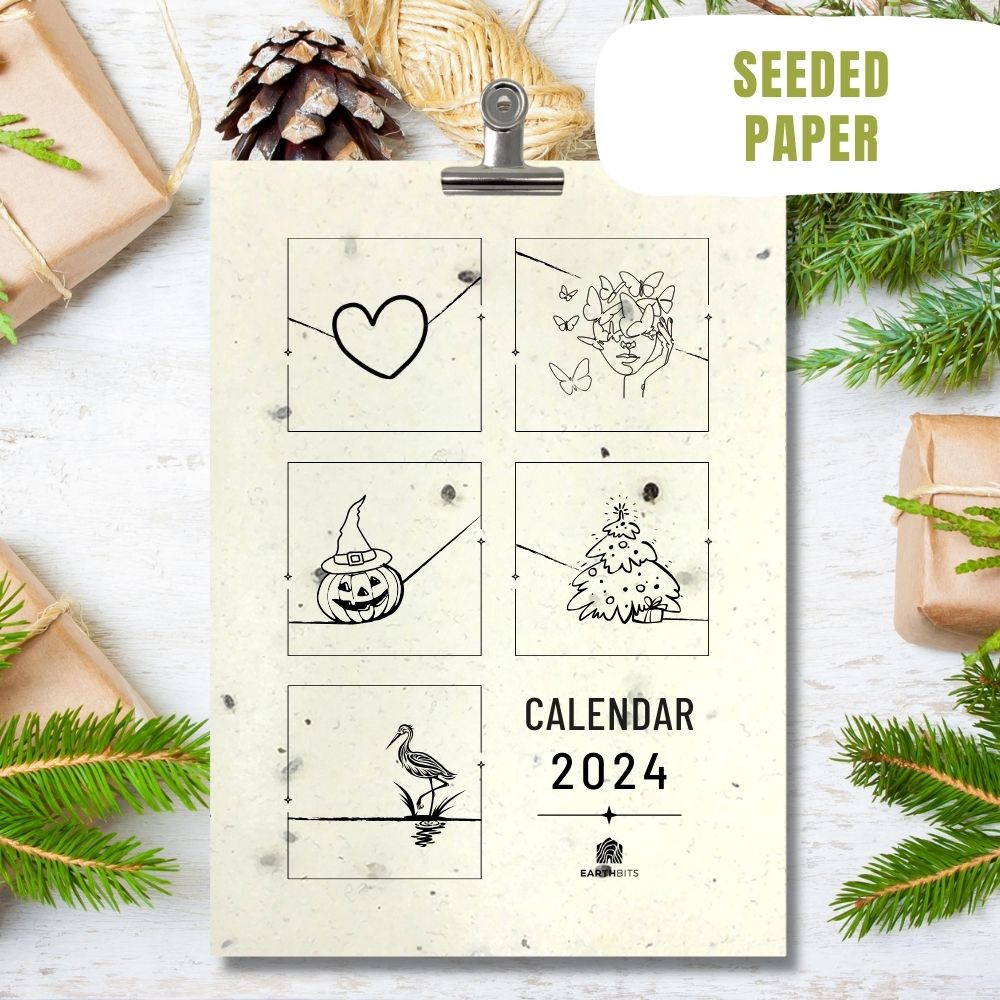 Handmade Eco Friendly Calendars for 2024, Black and White Design