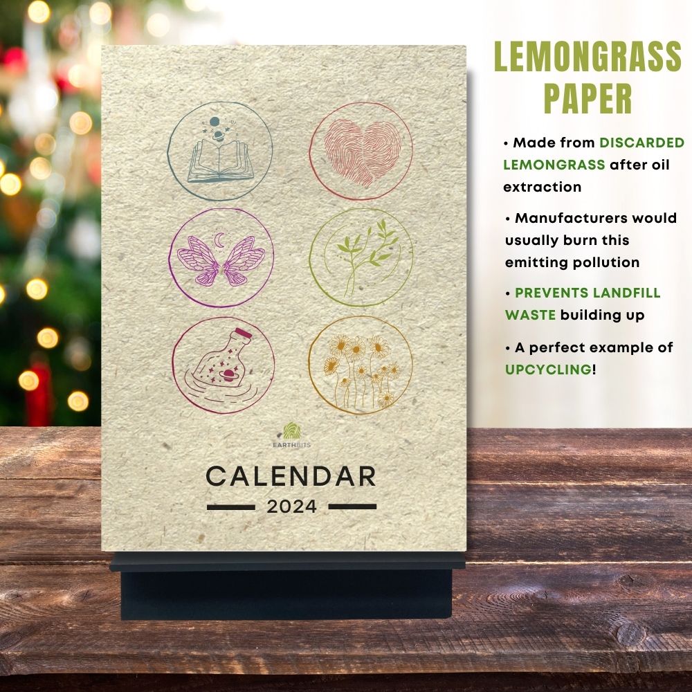 eco calendar 2024 counting days design lemongrass paper