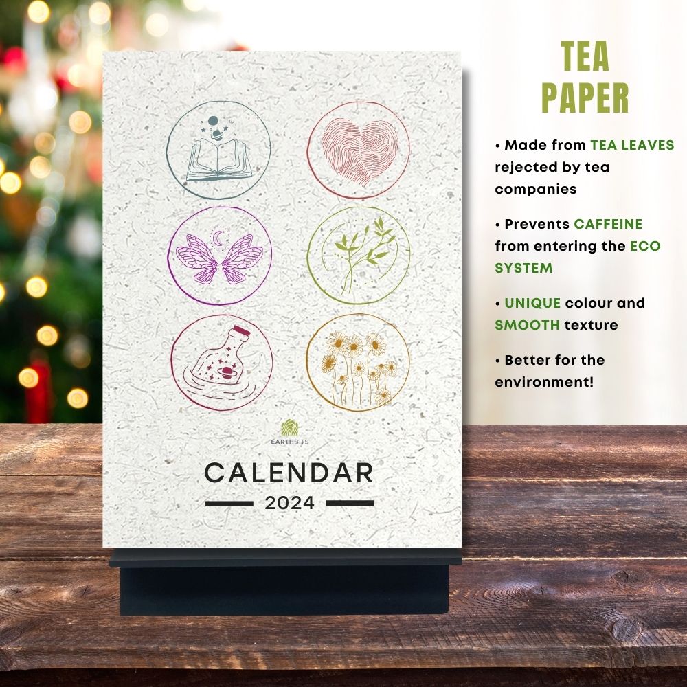 eco calendar 2024 counting days design tea paper