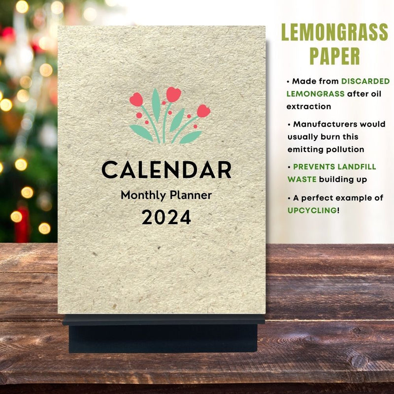 Handmade Eco Friendly Notebook Calendars for 2024, Flowers