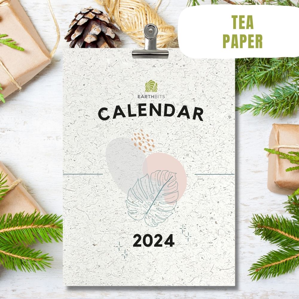 eco calendar 2024 leaves design tea paper