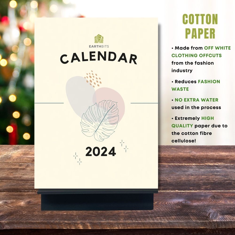 eco calendar 2024 leaves design cotton paper