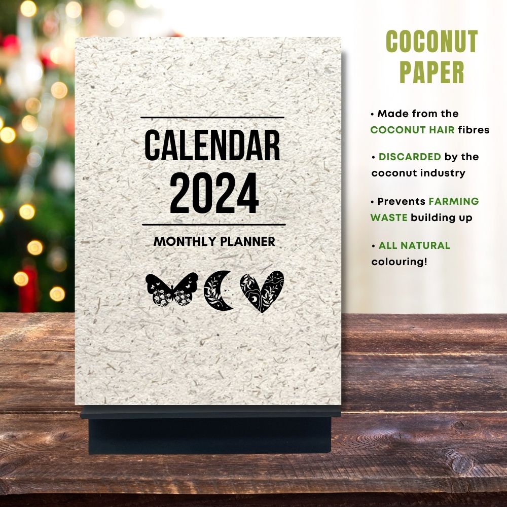 eco calendar 2024 Minimalist design coconut paper
