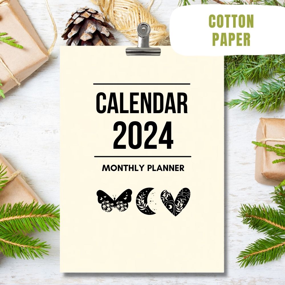 eco calendar 2024 Minimalist design cotton paper