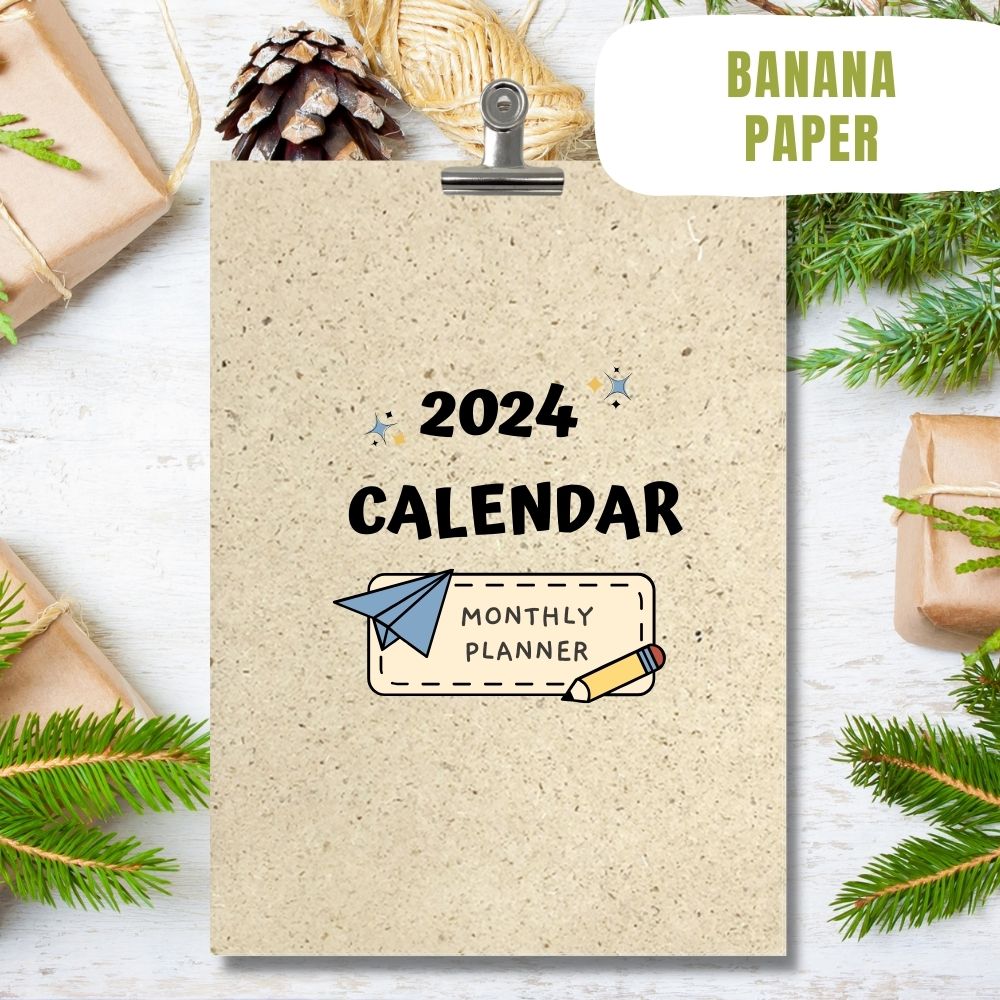 eco calendar 2024 Shapes design banana paper