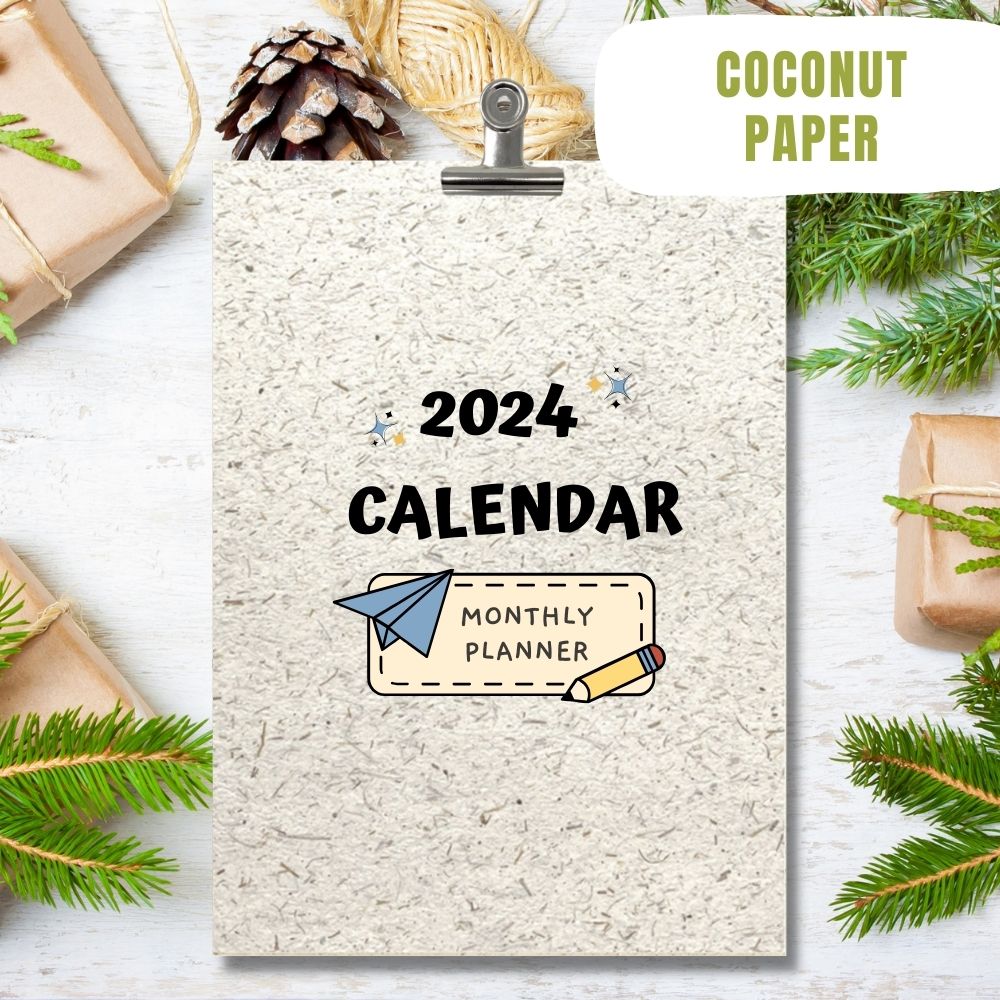 eco calendar 2024 Shapes design coconut paper