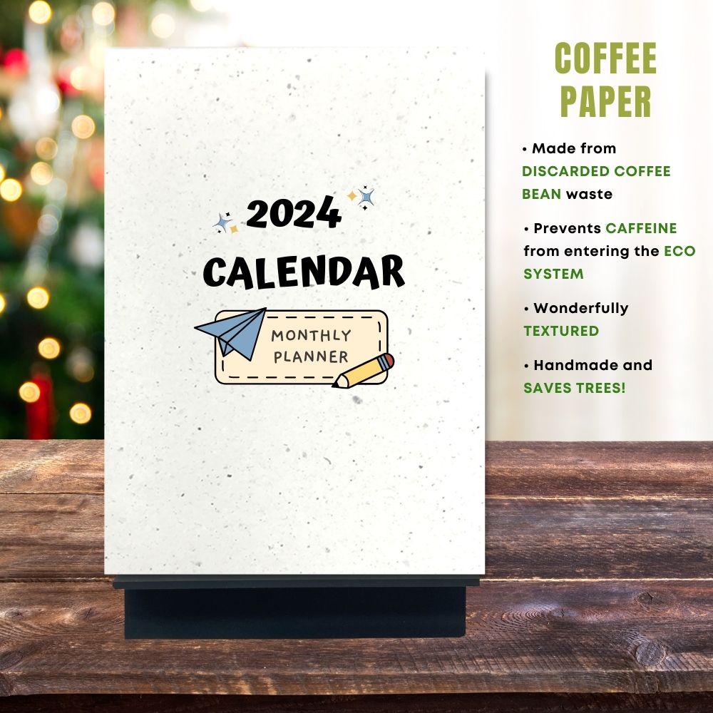 eco calendar 2024 Shapes design coffee paper