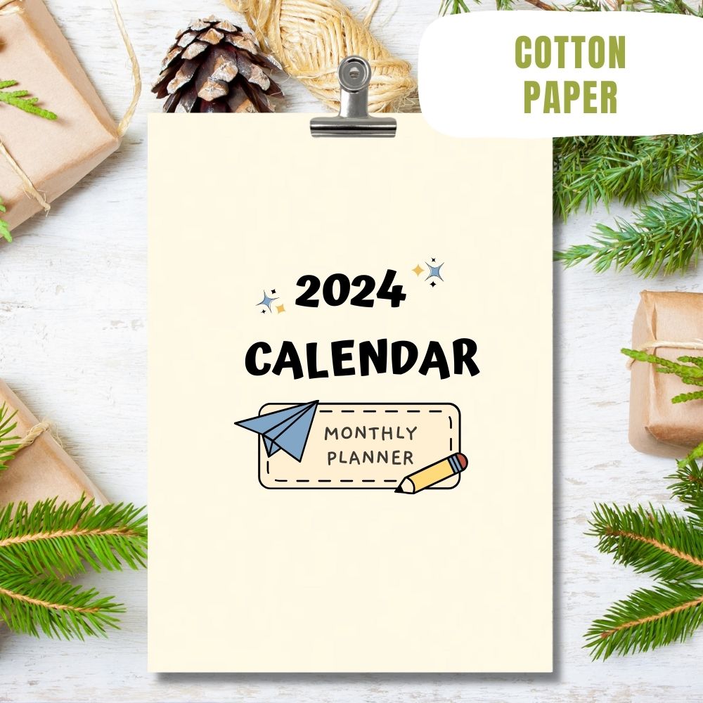 eco calendar 2024 Shapes design cotton paper