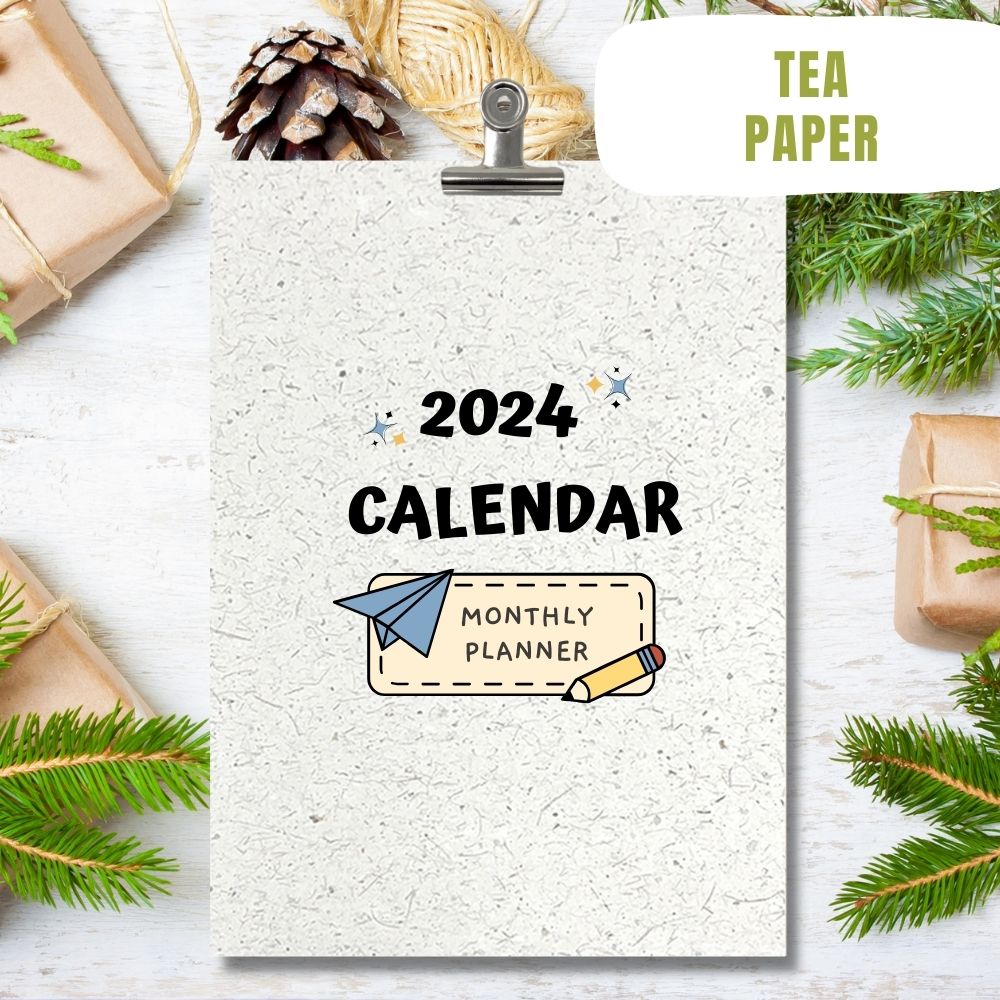 eco calendar 2024 Shapes design tea paper