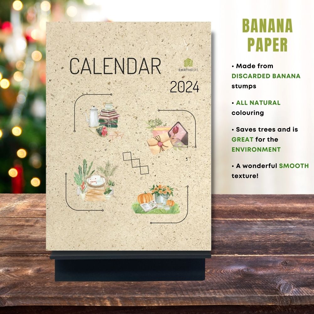 eco calendar 2024 special moments design banana paper