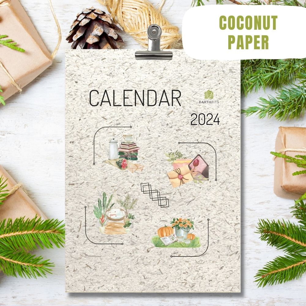 eco calendar 2024 special moments design coconut paper