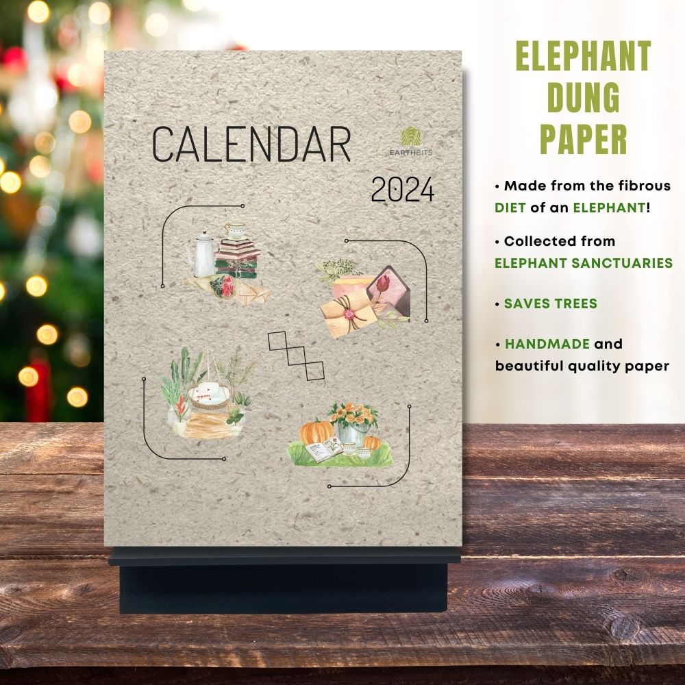eco calendar 2024 special moments design elephant poo paper