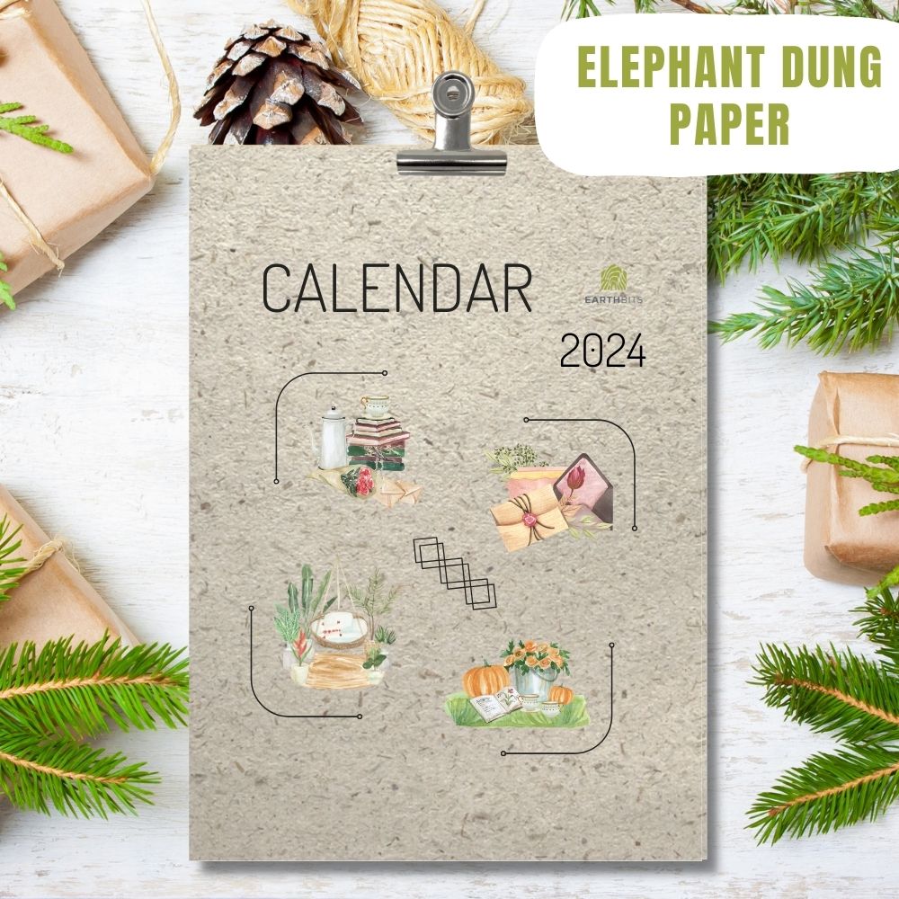 eco calendar 2024 special moments design elephant poo paper