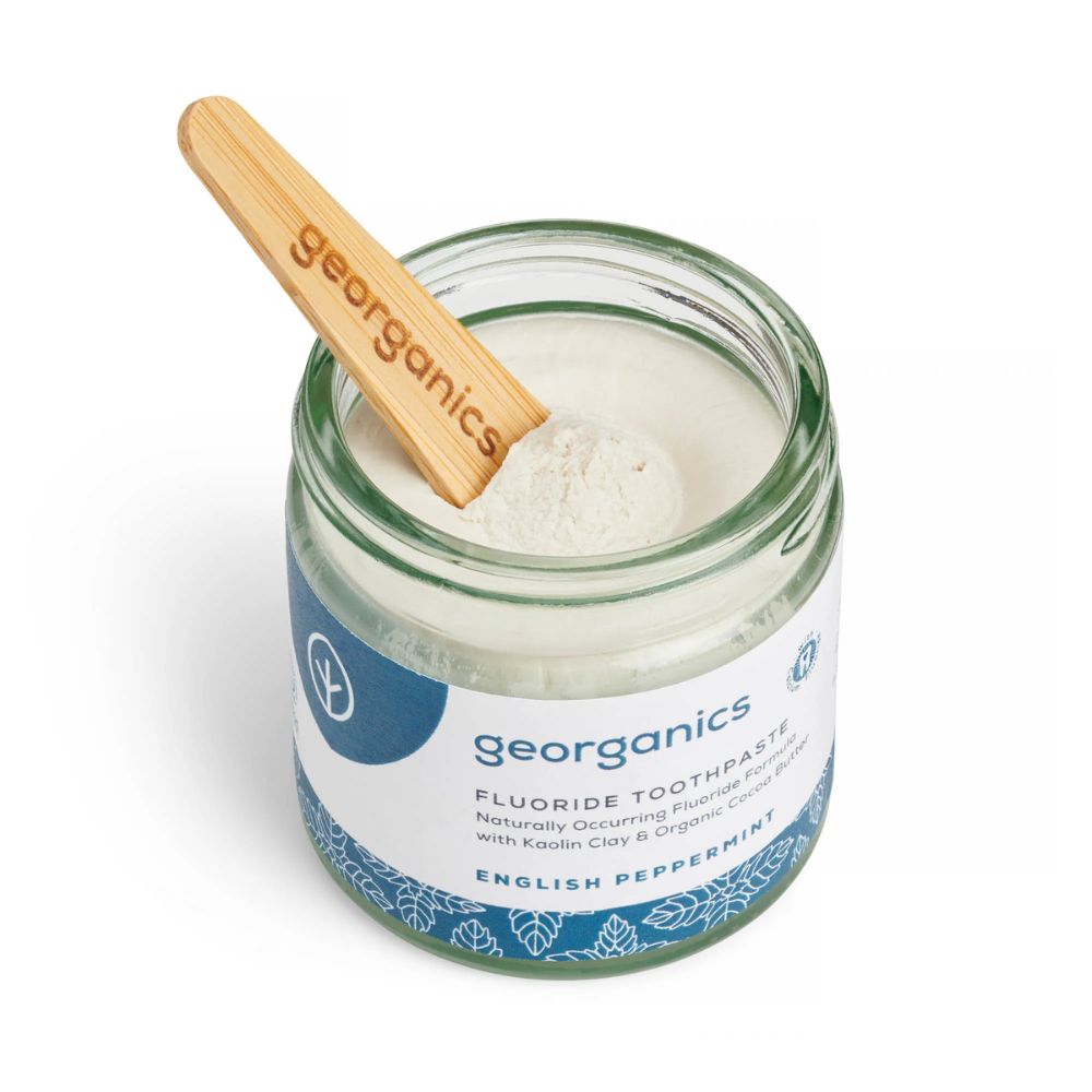 georganics flouride toothpaste english peppermint