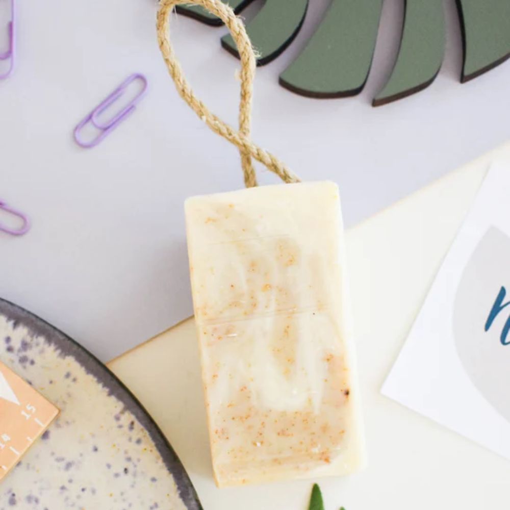 Handcrafted soap on a rope matcha mysteries by the natural spa