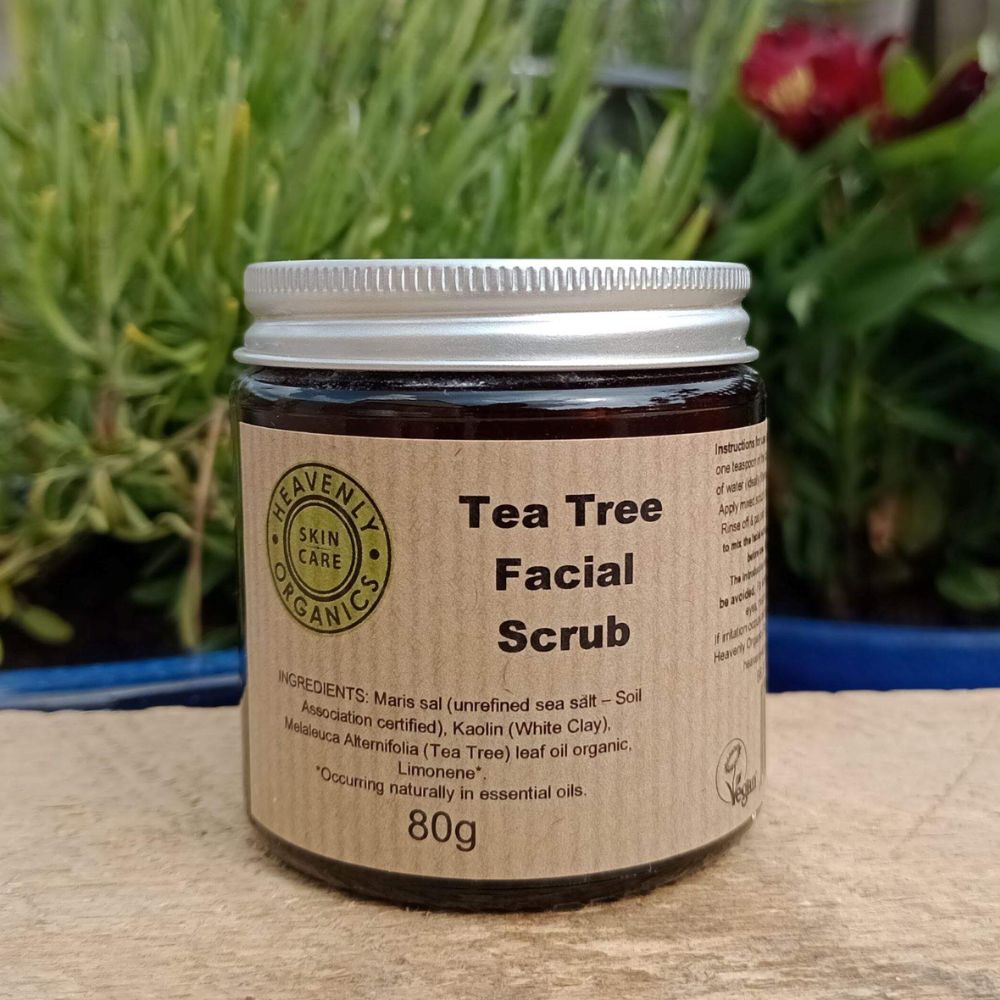 tea tree moisturing facial scrub by heavenly organics