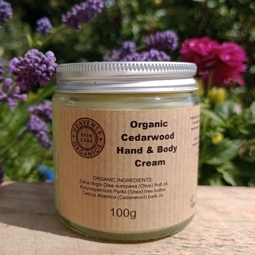 organic cedarwood body and hand cream by heavenly organics