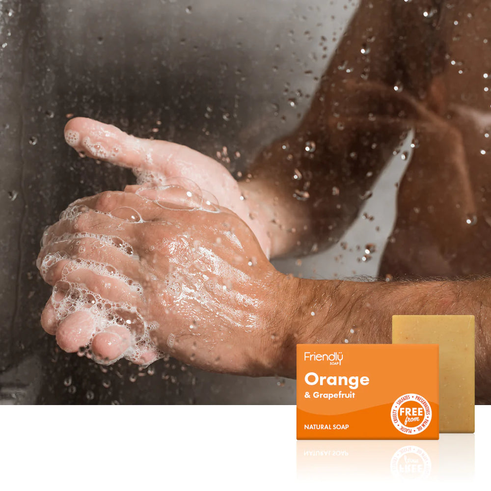 eco friendly natural soap bar orange and grapefruit zero waste