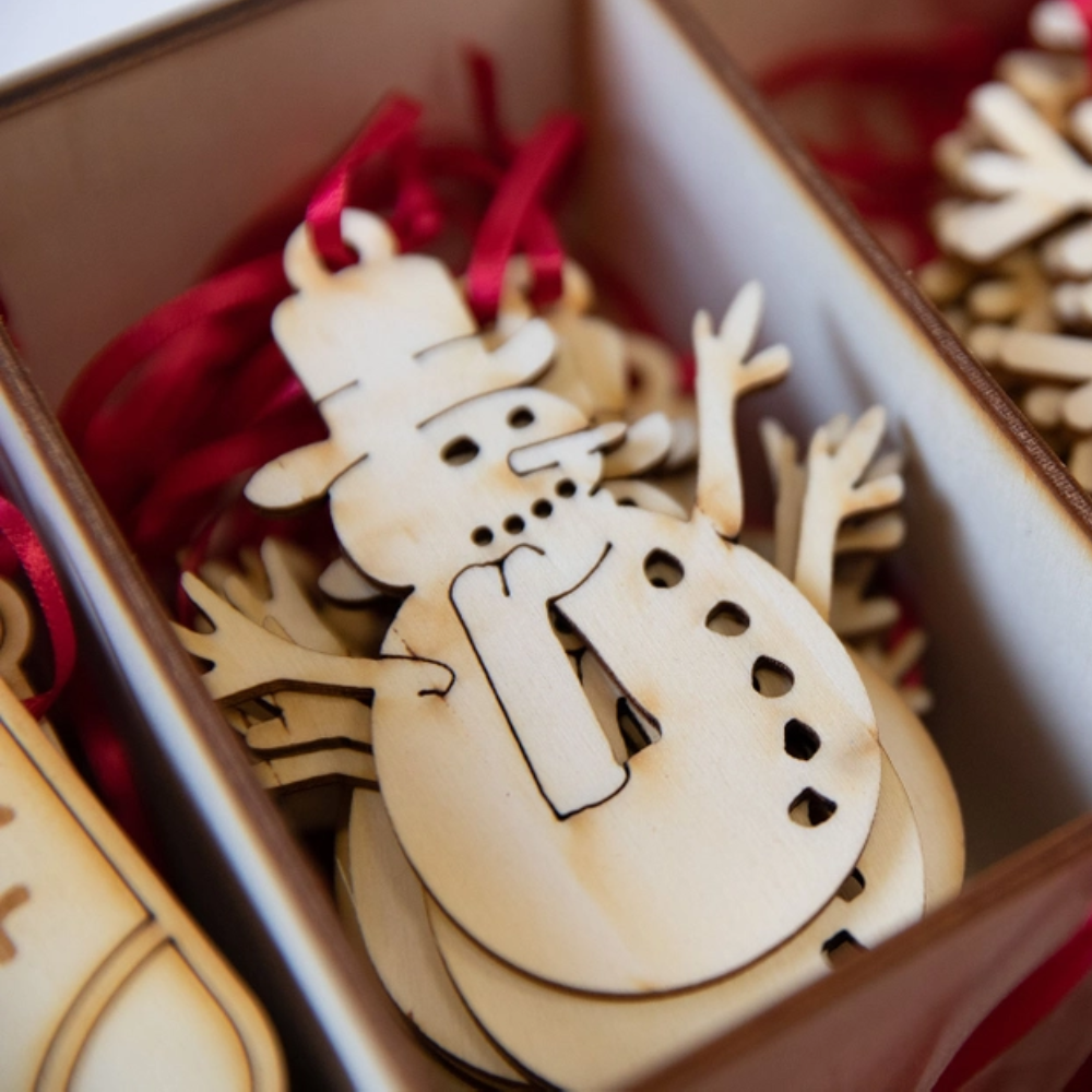 Plastic Free Wooden Christmas Ornaments Collection