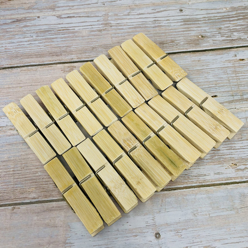 20Pcs Natural Bamboo Clothes Peg Wooden Socks Bed Sheet Wind-Proof Pins  Clothespins Craft Clips Household Tools Home Accessories