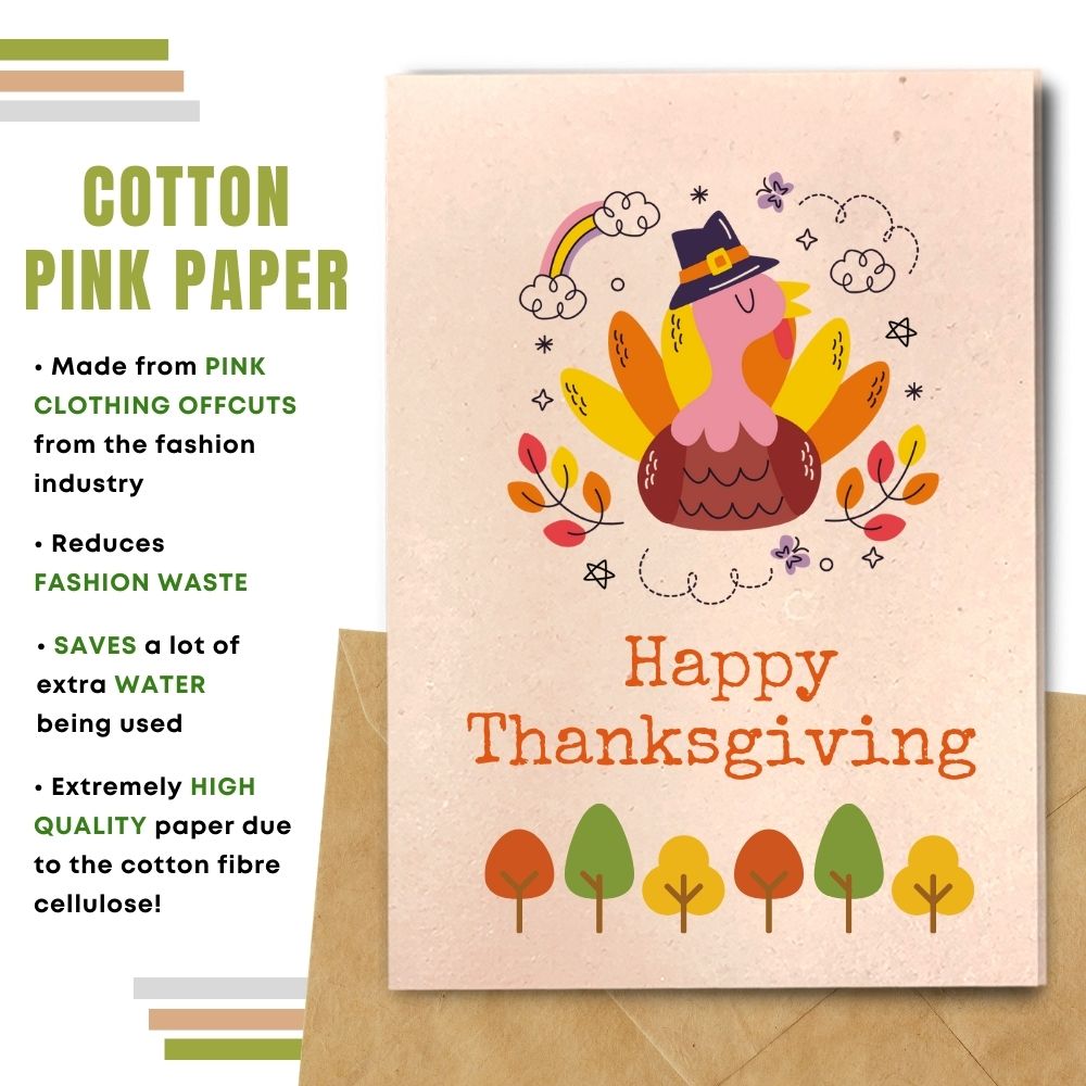 Eco Happy Thanksgiving Card, Turkey in Autumn Breeze