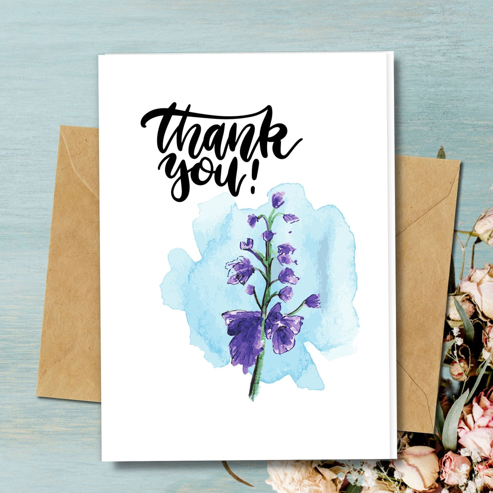 Plastic Free Greeting Card, Thank You Flowers