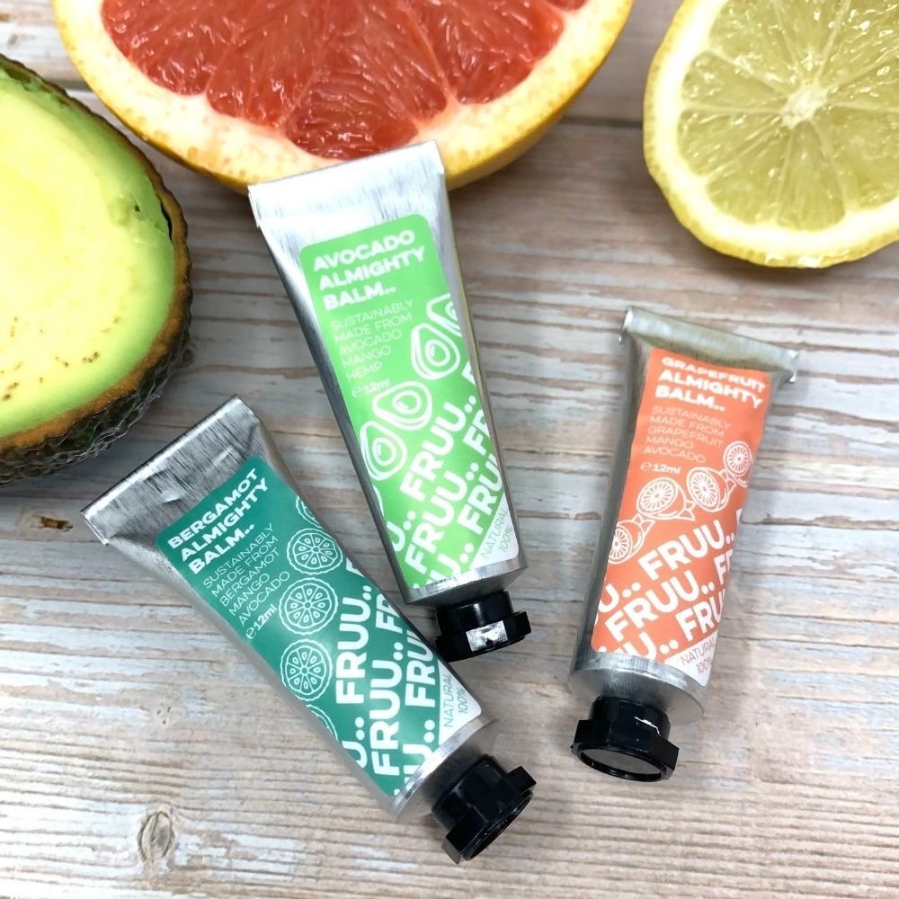 sustainable vegan lip balms in recyclable aluminium tubes