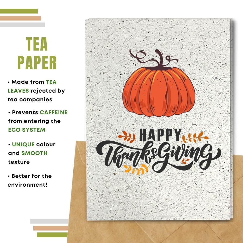 Happy Thanksgiving card made with tea paper