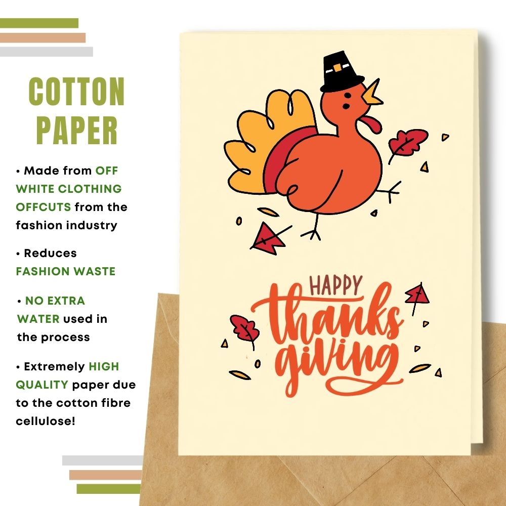 Happy Thanksgiving card made with cotton pulp