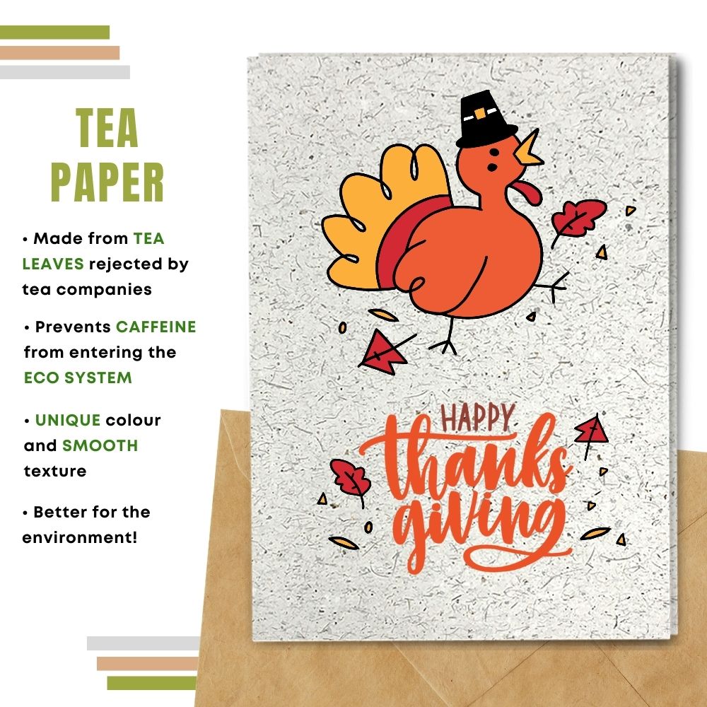 Happy Thanksgiving card made with tea paper