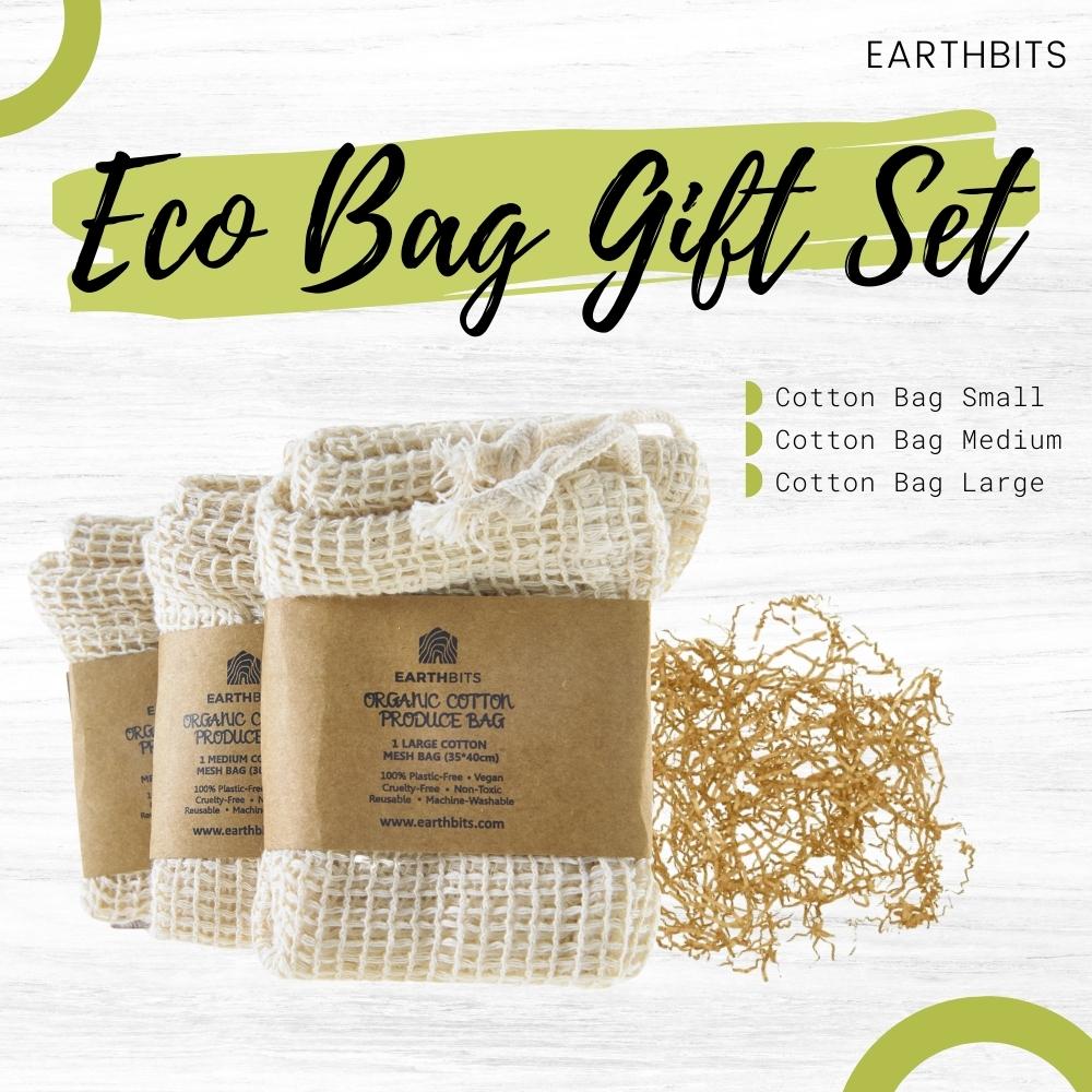 Eco Bag Gift Set with 3 Different Sizes: Small, Medium and Large