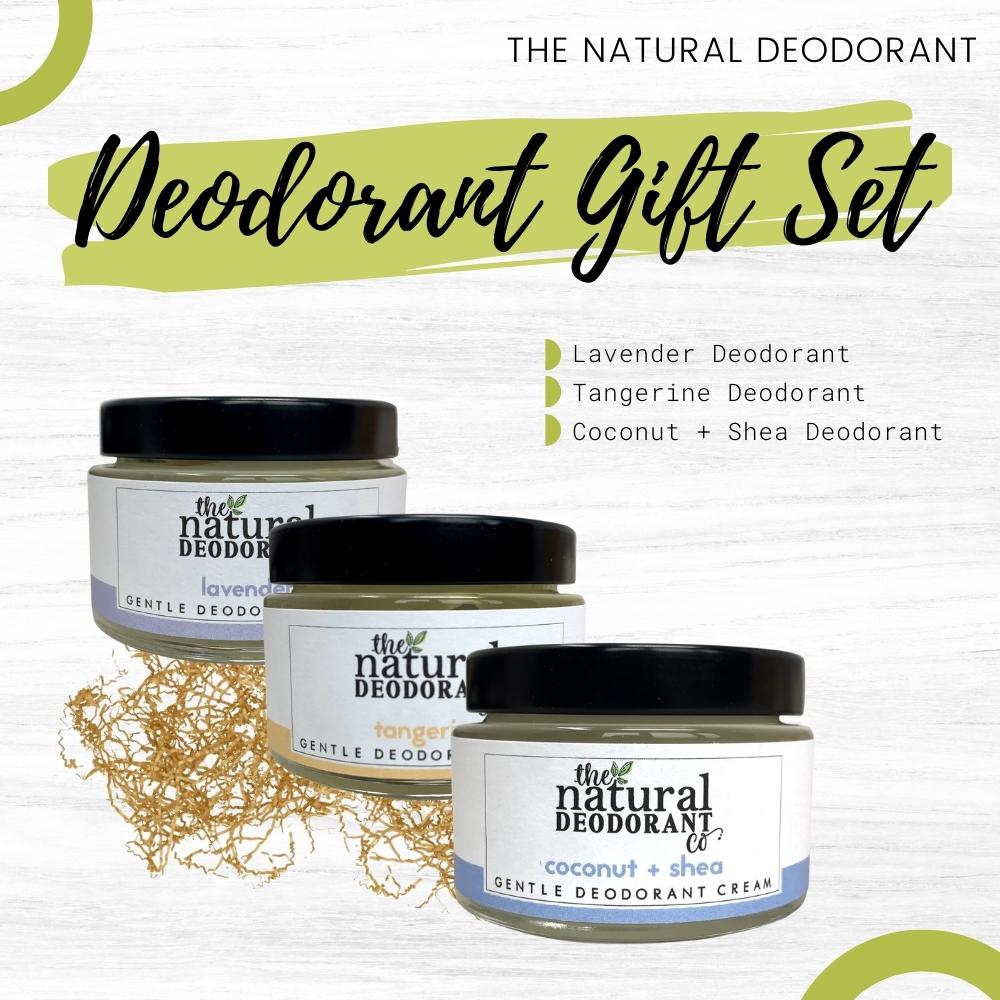 The Natural Deodorant Gift Set: Lavender Deodorant, Tangerine Deodorant and Coconut + Shea Deodorant