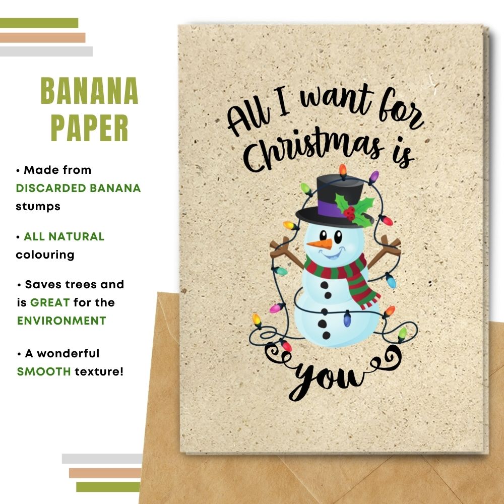 greeting card made with banana paper