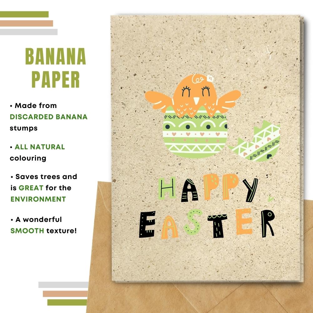 handmade easter card made with banana paper