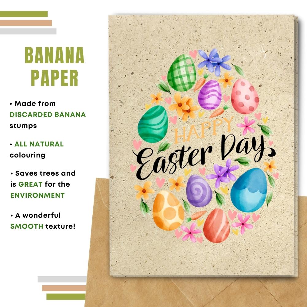 handmade easter card made with banana paper
