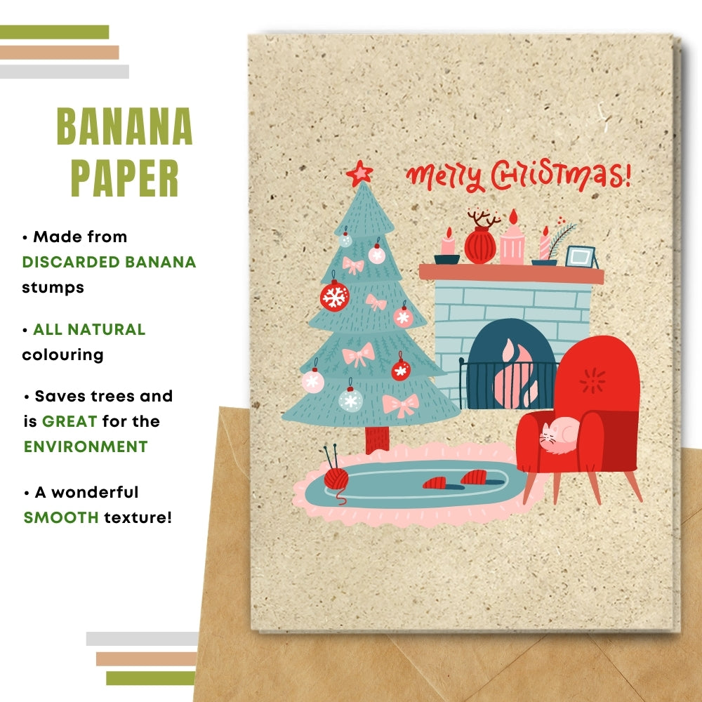 greeting card made with banana paper