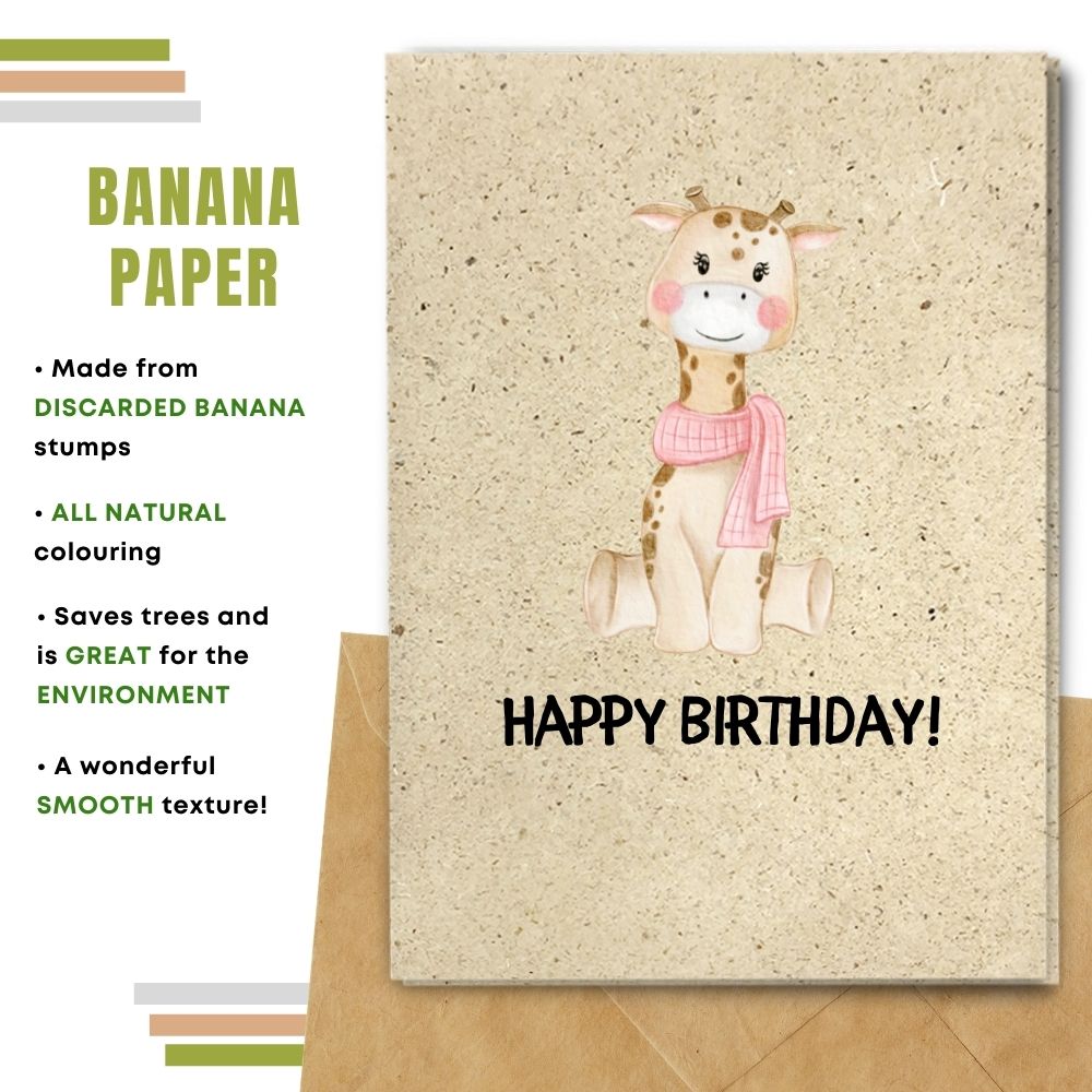 greeting card made with banana paper