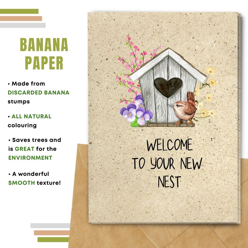 greeting card made with banana paper