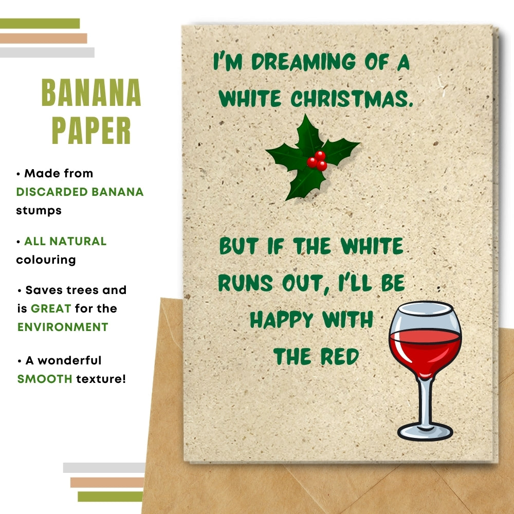 christmas card made with banana paper