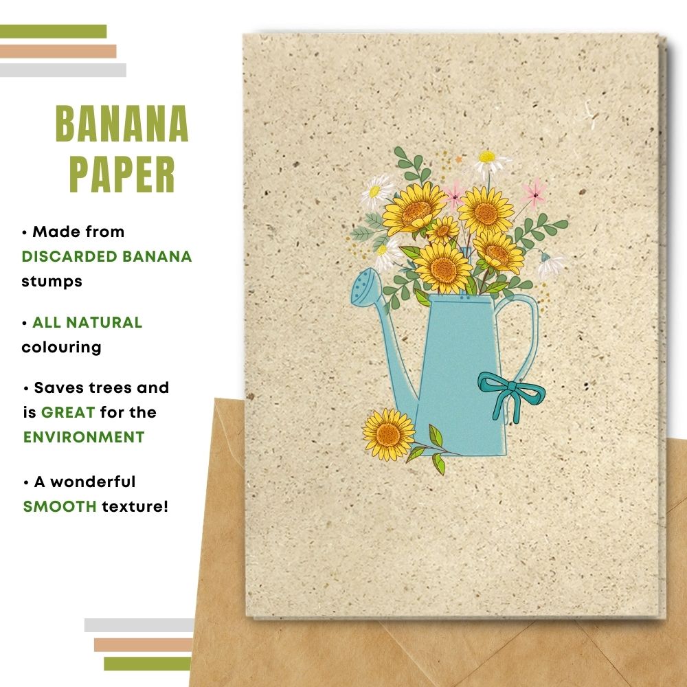 greeting card made with banana paper