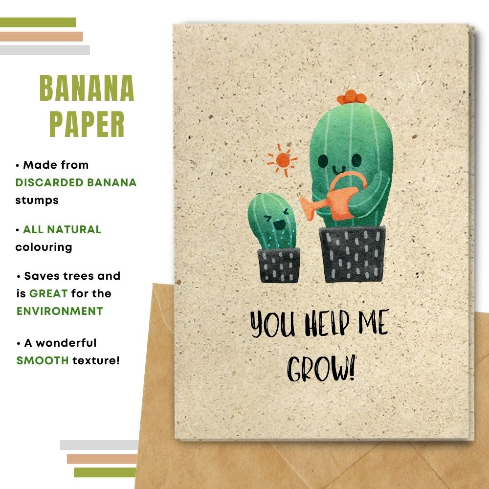 greeting card made with banana paper