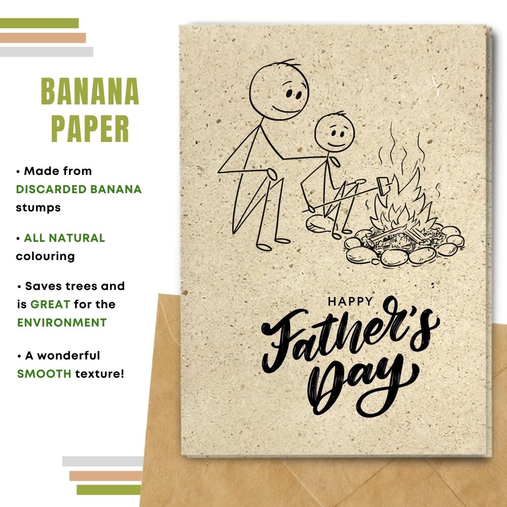 Handmade Father&#39;s day card made with banana paper.